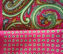 100% Silk Pocket Square -Hot Pink Paisley & Floral Design 12.5 X 12.5 -Fashion Formal Wear Store ALPK DF025 5 08800.1591823843