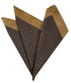 100% Silk Pocket Square -Brown & Tan Petite Paisleys 12.5 X 12.5 -Fashion Formal Wear Store ALPK DF028 3 39436.1598978762