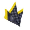 100% Silk Pocket Square - Navy Blue & Yellow Polka Dot 12.5in -Fashion Formal Wear Store ALPK DF200a 59630.1619635117