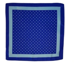 100% Silk Pocket Square - Baby Blue & Royal Polka Dot - 12in -Fashion Formal Wear Store ALPK DF201 2 36932.1619635512