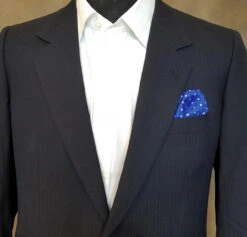 100% Silk Pocket Square - Baby Blue & Royal Polka Dot - 12in -Fashion Formal Wear Store ALPK DF201 40385.1619635512