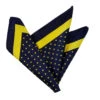 100% Silk Pocket Square - Navy Blue & Yellow Polka Dot - 12in -Fashion Formal Wear Store ALPK DF203a 96555.1619727965