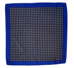 100% Silk Pocket Square - Royal Blue With Navy & White Polka Dots 12.5in -Fashion Formal Wear Store ALPK DF206 2 16194.1619635315