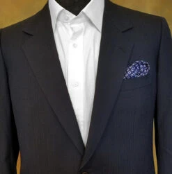 100% Silk Pocket Square - Royal Blue With Navy & White Polka Dots 12.5in -Fashion Formal Wear Store ALPK DF206 37870.1619635315