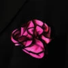 Antonio Ricci 2-in-1 Pouf Round Pocket Square - Black On Fuchsia Pink -Fashion Formal Wear Store AR PKS HR 03a 08254.1580244045