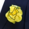 Antonio Ricci 2-in-1 Pouf Round Pocket Square - Dark Green On Yellow -Fashion Formal Wear Store AR PKS HR 103a 12507.1593174880