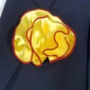 Antonio Ricci 2-in-1 Pouf Round Pocket Square - Red On Yellow 2 Antonio Ricci 2-in-1 Pouf Round Pocket Square - Red On Yellow -Fashion Formal Wear Store AR PKS HR 121a 29658.1593063682