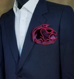 Antonio Ricci 2-in-1 Pouf Round Pocket Square - Red On Plum Purple 12 Antonio Ricci 2-in-1 Pouf Round Pocket Square - Red On Plum Purple -Fashion Formal Wear Store AR PKS HR 123 29742.1597096662