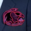 Antonio Ricci 2-in-1 Pouf Round Pocket Square - Red On Plum Purple -Fashion Formal Wear Store AR PKS HR 123a 70141.1597096662