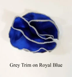 Antonio Ricci 2-in-1 Pouf Round Pocket Square - Royal Blue With Grey Trim 11 Antonio Ricci 2-in-1 Pouf Round Pocket Square - Royal Blue With Grey Trim -Fashion Formal Wear Store AR PKS HR 124 2 10734.1619893291