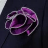 Antonio Ricci 2-in-1 Pouf Round Pocket Square - Grey On Purple 1 Antonio Ricci 2-in-1 Pouf Round Pocket Square - Grey On Purple -Fashion Formal Wear Store AR PKS HR 128a 69915.1597439379
