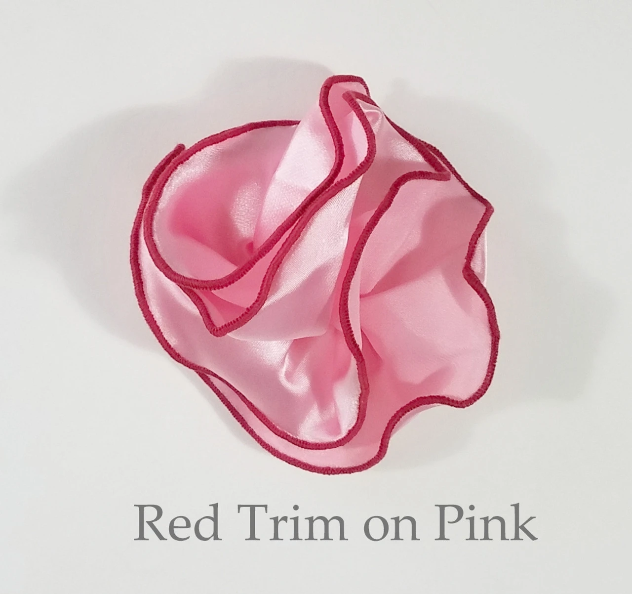 Antonio Ricci 2-in-1 Pouf Round Pocket Square - Red On Pink 5 Antonio Ricci 2-in-1 Pouf Round Pocket Square - Red On Pink - Image 3