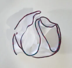 Antonio Ricci 2-in-1 Pouf Round Pocket Square - Mauve Pink & Teal On White -Fashion Formal Wear Store AR PKS HR 150 3 02091.1596837088