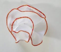 Antonio Ricci 2-in-1 Pouf Round Pocket Square - Orange & Yellow On White -Fashion Formal Wear Store AR PKS HR 154 3 70407.1596826766