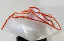 Antonio Ricci 2-in-1 Pouf Round Pocket Square - Orange & Yellow On White -Fashion Formal Wear Store AR PKS HR 154 6 67788.1596826765