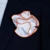Antonio Ricci 2-in-1 Pouf Round Pocket Square - Orange & Yellow On White -Fashion Formal Wear Store AR PKS HR 154a 64593.1596826765