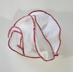 Antonio Ricci 2-in-1 Pouf Round Pocket Square - Red & White Blend On White -Fashion Formal Wear Store AR PKS HR 157 3 87881.1596787866