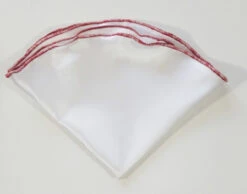 Antonio Ricci 2-in-1 Pouf Round Pocket Square - Red & White Blend On White -Fashion Formal Wear Store AR PKS HR 157 5 99430.1596787865
