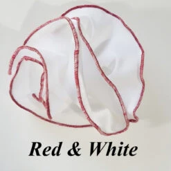 Antonio Ricci 2-in-1 Pouf Round Pocket Square - Red & White Blend On White -Fashion Formal Wear Store AR PKS HR 157 eb 05881.1596787865