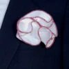 Antonio Ricci 2-in-1 Pouf Round Pocket Square - Red & White Blend On White 2 Antonio Ricci 2-in-1 Pouf Round Pocket Square - Red & White Blend On White -Fashion Formal Wear Store AR PKS HR 157a 02228.1596787865