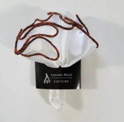 Antonio Ricci 2-in-1 Pouf Round Pocket Square - Black & Orange Blend On White 12 Antonio Ricci 2-in-1 Pouf Round Pocket Square - Black & Orange Blend On White -Fashion Formal Wear Store AR PKS HR 167 3 60037.1596777174