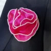 Antonio Ricci 2-in-1 Pouf Round Pocket Square - White On Hot Pink -Fashion Formal Wear Store AR PKS HR 168a 18903.1593694773