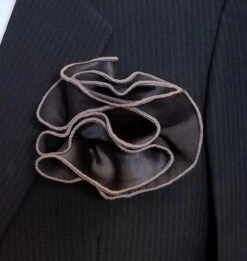 Antonio Ricci 2-in-1 Pouf Round Pocket Square - Tungsten Grey