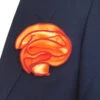 Antonio Ricci 2-in-1 Pouf Round Pocket Square - Red On Orange -Fashion Formal Wear Store AR PKS HR 197a 93068.1619808126