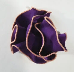 Antonio Ricci 2-in-1 Pouf Round Pocket Square - Peach On Dark Purple -Fashion Formal Wear Store AR PKS HR 208 3 70099.1597096047