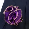 Antonio Ricci 2-in-1 Pouf Round Pocket Square - Peach On Dark Purple -Fashion Formal Wear Store AR PKS HR 208a 09711.1597432749