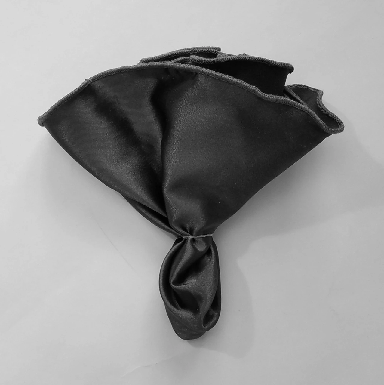 Antonio Ricci 2-in-1 Pouf Round Round Pocket Square - Charcoal On Charcoal 7 Antonio Ricci 2-in-1 Pouf Round Round Pocket Square - Charcoal On Charcoal - Image 5