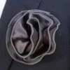 Antonio Ricci 2-in-1 Pouf Round Round Pocket Square - Charcoal On Charcoal -Fashion Formal Wear Store AR PKS HR 222a 03236.1602956794