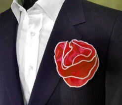 Antonio Ricci 2-in-1 Pouf Round Pocket Square - White Trim On Red 7 Antonio Ricci 2-in-1 Pouf Round Pocket Square - White Trim On Red -Fashion Formal Wear Store AR PKS HR 23 2 49054.1630689319