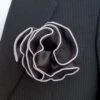 Antonio Ricci 2-in-1 Pouf Round Pocket Square - Silver On Black 1 Antonio Ricci 2-in-1 Pouf Round Pocket Square - Silver On Black -Fashion Formal Wear Store AR PKS HR 242a 79087.1602111582