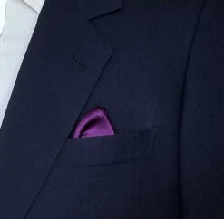 Antonio Ricci 2-in-1 Pouf Round Pocket Square -White On Dark Purple -Fashion Formal Wear Store AR PKS HR 259 5 92689.1597412277