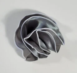 Antonio Ricci 2-in-1 Pouf Round Pocket Square - White On Platinum Grey 9 Antonio Ricci 2-in-1 Pouf Round Pocket Square - White On Platinum Grey -Fashion Formal Wear Store AR PKS HR 260b 31518.1594193641