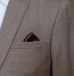 Antonio Ricci 2-in-1 Pouf Round Pocket Square - Ivory On Brown 11 Antonio Ricci 2-in-1 Pouf Round Pocket Square - Ivory On Brown -Fashion Formal Wear Store AR PKS HR 270 5 09581.1597899278