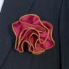 Antonio Ricci 2-in-1 Pouf Round Pocket Square - Gold On Burgundy -Fashion Formal Wear Store AR PKS HR 313a 23462.1601979000