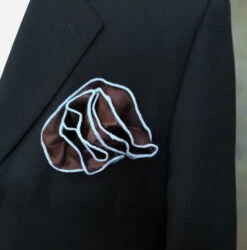 Antonio Ricci 2-in-1 Pouf Round Pocket Square - Baby Blue On Brown 8 Antonio Ricci 2-in-1 Pouf Round Pocket Square - Baby Blue On Brown -Fashion Formal Wear Store AR PKS HR 320 3 21360.1579470932