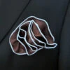 Antonio Ricci 2-in-1 Pouf Round Pocket Square - Baby Blue On Brown