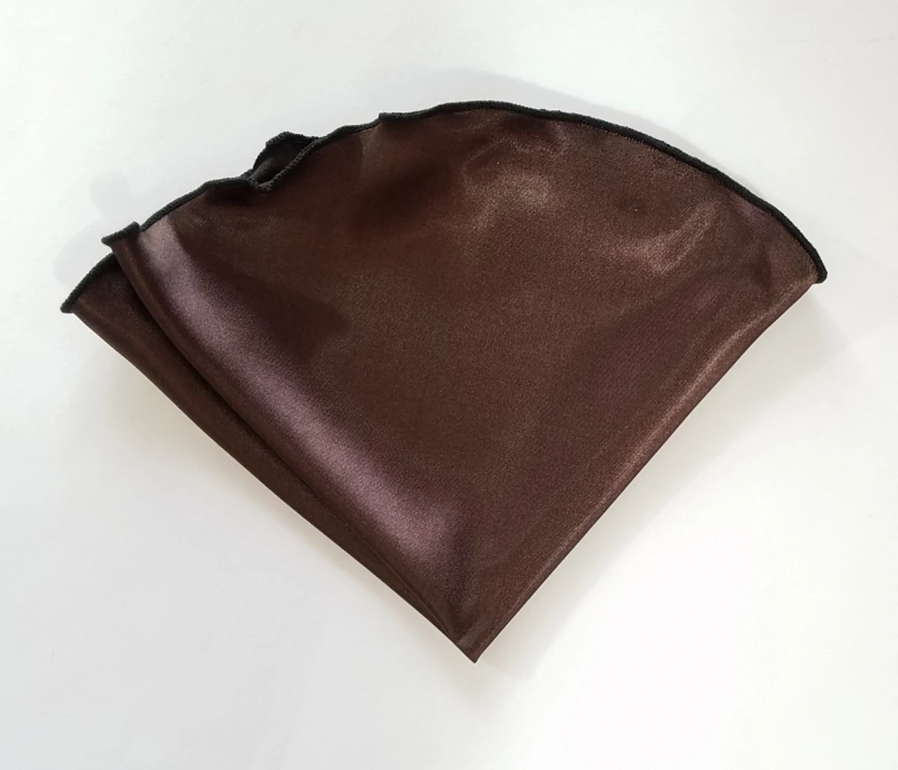 Antonio Ricci 2-in-1 Pouf Round Pocket Square - Black On Dark Brown 6 Antonio Ricci 2-in-1 Pouf Round Pocket Square - Black On Dark Brown - Image 4