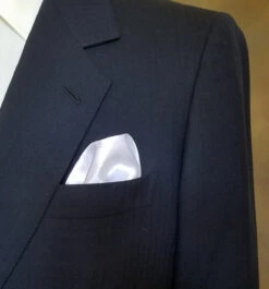 Antonio Ricci 2-in-1 Pouf Round Pocket Square - Royal Blue On White -Fashion Formal Wear Store AR PKS HR 90 2 34948.1591957405