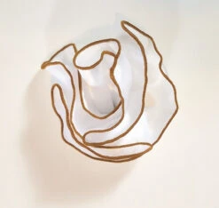 Antonio Ricci 2-in-1 Pouf Round Pocket Square - Dark Tan On White -Fashion Formal Wear Store AR PKS HR 90B 2 58584.1619123759