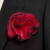 Antonio Ricci 2-in-1 Pouf Round Pocket Square - Black Trim On Dark Red -Fashion Formal Wear Store AR PKS HR 92B A 03616.1673930606