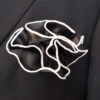 Antonio Ricci 2-in-1 Pouf Round Pocket Square - White On Black 1 Antonio Ricci 2-in-1 Pouf Round Pocket Square - White On Black -Fashion Formal Wear Store AR PKS HR20 1 10845.1591821265