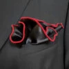 Antonio Ricci 2-in-1 Pouf Round Pocket Square - Red On Black -Fashion Formal Wear Store AR PKS HR60 4 36583.1567001799