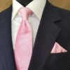 Antonio Ricci Satin Microfiber Diagonal Pleated Tie With Pocket Square - Pink -Fashion Formal Wear Store ART P18 04a 42917.1605280005