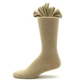 Antonio Ricci Premium Cotton Mid-Calf Dress Socks - Beige