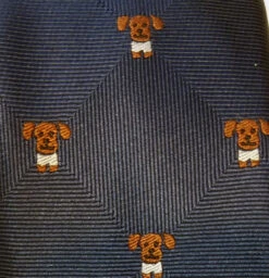 Brown Puppy Dog Theme Dark Blue Skinny Tie -Fashion Formal Wear Store AT D043 3 15177.1621455997