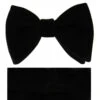 Black Velvet Pre-Tied Bow Tie Set W/ Pocket Square -Fashion Formal Wear Store AT VLVT 101 72142.1674411877